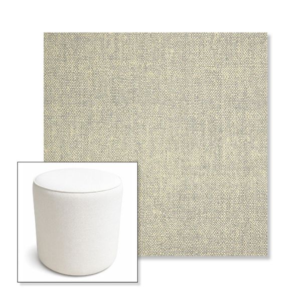 Picture of Chartres Pebble | 16" Round x 18" Tall Outdoor Pouf or Ottoman | Sunbrella Fabrics