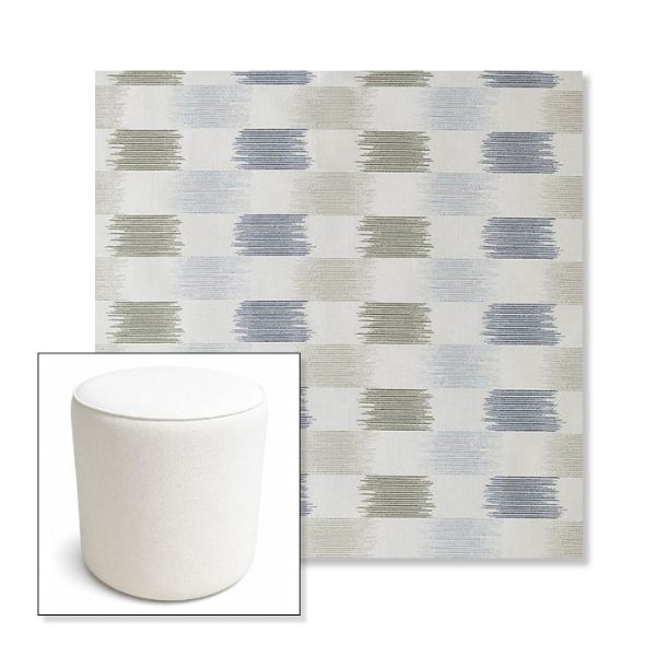 Picture of Dream Mist | 16" Round x 18" Tall Outdoor Pouf or Ottoman | Sunbrella Fabrics