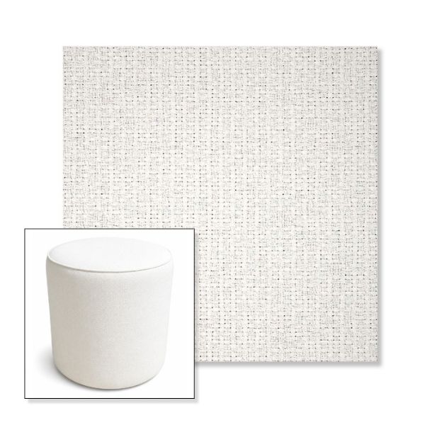 Picture of Dumont Snow | 16" Round x 18" Tall Outdoor Pouf or Ottoman | Sunbrella Fabrics