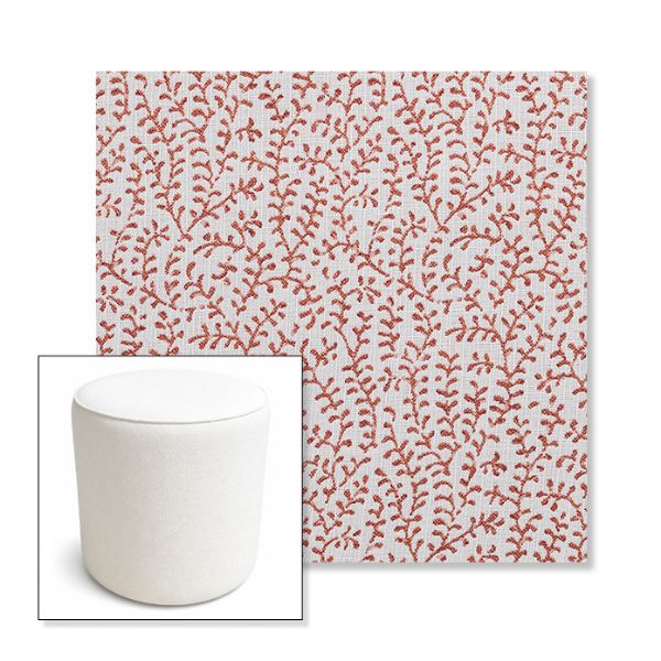 Picture of Eberly Clay | 16" Round x 18" Tall Outdoor Pouf or Ottoman | Sunbrella Fabrics