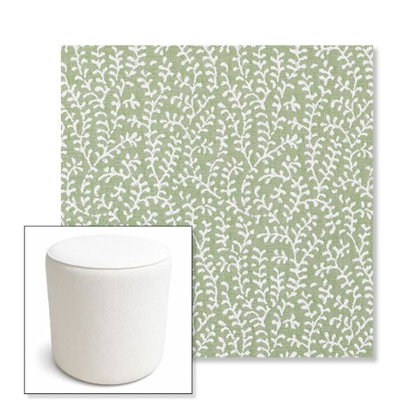 Picture of Eberly Spring | 16" Round x 18" Tall Outdoor Pouf or Ottoman | Sunbrella Fabrics