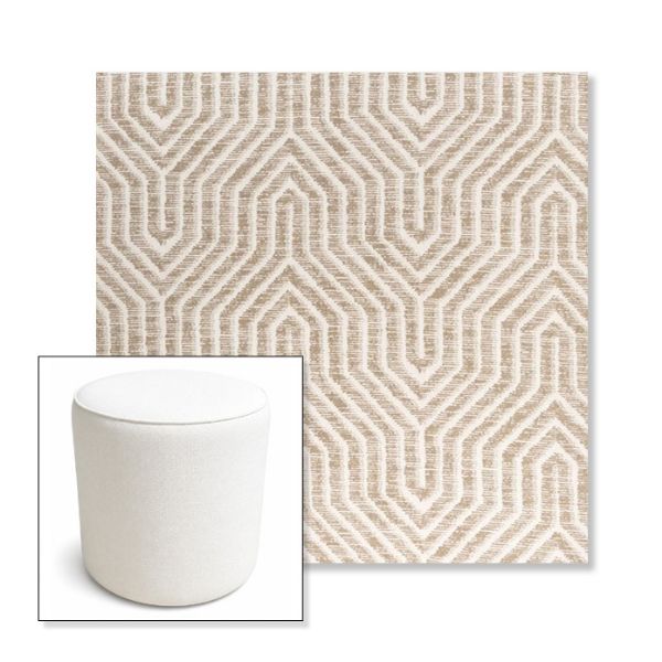 Picture of Etna Dune | 16" Round x 18" Tall Outdoor Pouf or Ottoman | Sunbrella Fabrics