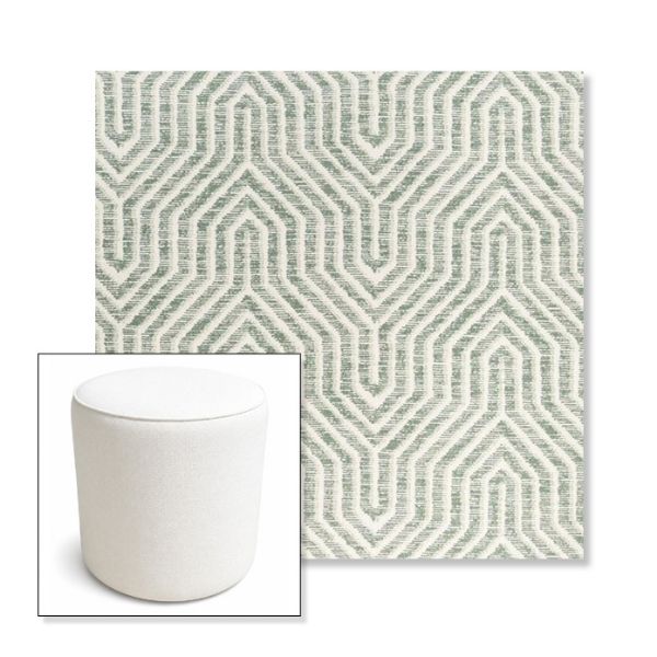 Picture of Etna Juniper | 16" Round x 18" Tall Outdoor Pouf or Ottoman | Sunbrella Fabrics