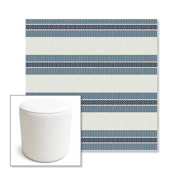 Picture of Excel Denim | 16" Round x 18" Tall Outdoor Pouf or Ottoman | Sunbrella Fabrics