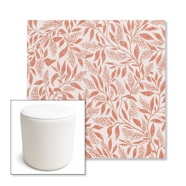 Picture of Exquisite Guava | 16" Round x 18" Tall Outdoor Pouf or Ottoman | Sunbrella Fabrics