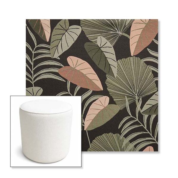 Picture of Fernie Midnight Garden | 16" Round x 18" Tall Outdoor Pouf or Ottoman | Sunbrella Fabrics