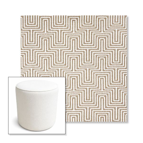 Picture of Figure Mineral | 16" Round x 18" Tall Outdoor Pouf or Ottoman | Sunbrella Fabrics