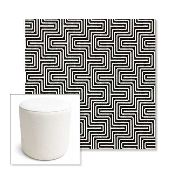 Picture of Figure Onyx | 16" Round x 18" Tall Outdoor Pouf or Ottoman | Sunbrella Fabrics