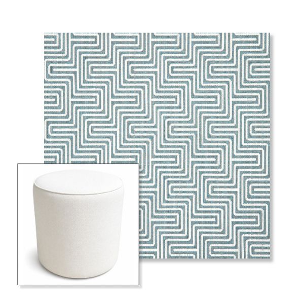 Picture of Figure Twilight | 16" Round x 18" Tall Outdoor Pouf or Ottoman | Sunbrella Fabrics