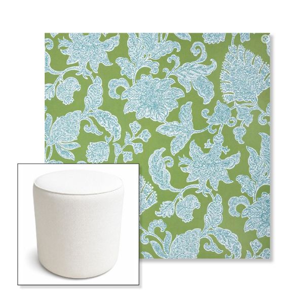 Picture of Floral Song Spring | 16" Round x 18" Tall Outdoor Pouf or Ottoman | Sunbrella Fabrics