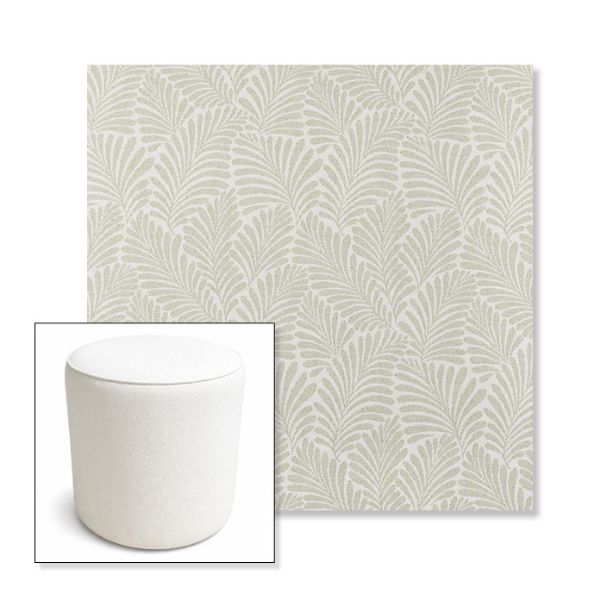 Picture of Frond Spring | 16" Round x 18" Tall Outdoor Pouf or Ottoman | Sunbrella Fabrics