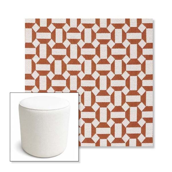 Picture of Hoopla Tobiko | 16" Round x 18" Tall Outdoor Pouf or Ottoman | Sunbrella Fabrics