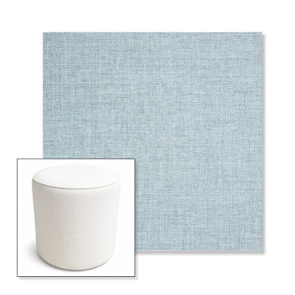 Picture of Idol Frost | 16" Round x 18" Tall Outdoor Pouf or Ottoman | Sunbrella Fabrics