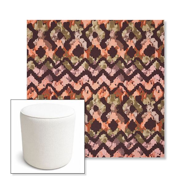 Picture of Inga Gypsy | 16" Round x 18" Tall Outdoor Pouf or Ottoman | Sunbrella Fabrics