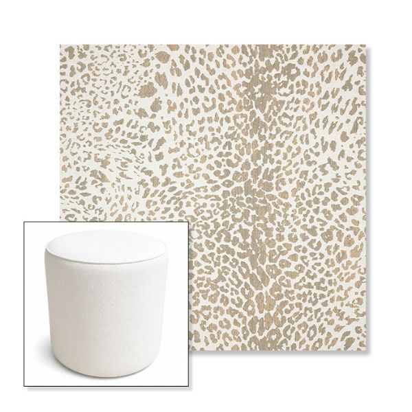 Picture of Instinct Dune | 16" Round x 18" Tall Outdoor Pouf or Ottoman | Sunbrella Fabrics