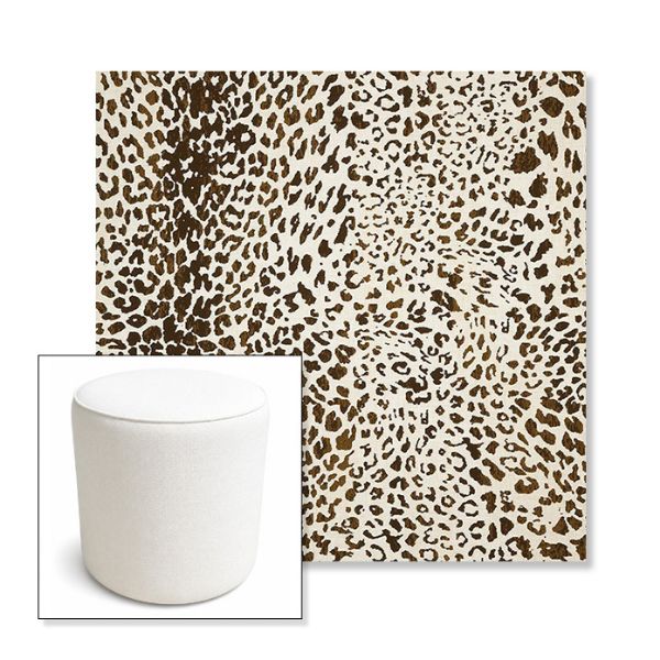 Picture of Instinct Espresso | 16" Round x 18" Tall Outdoor Pouf or Ottoman | Sunbrella Fabrics