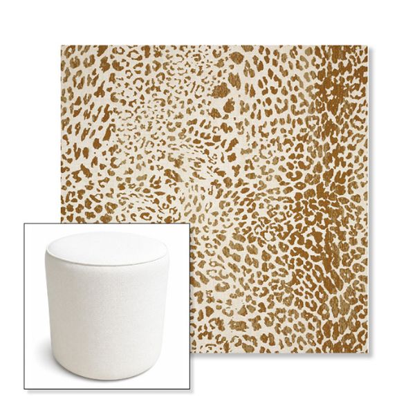 Picture of Instinct Toffee | 16" Round x 18" Tall Outdoor Pouf or Ottoman | Sunbrella Fabrics