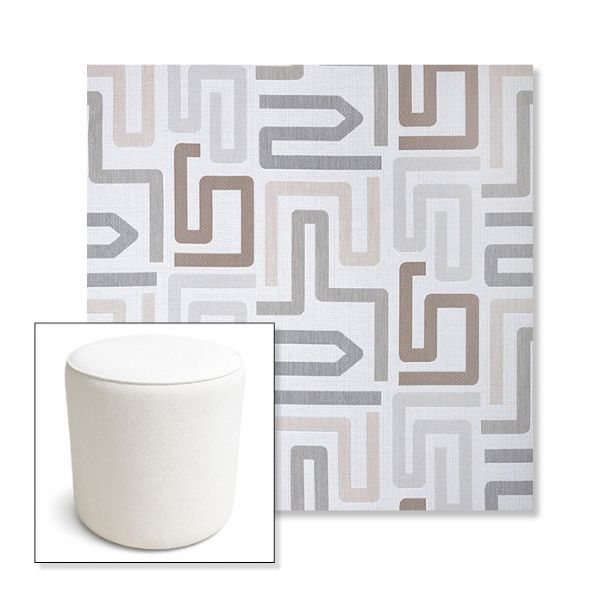 Picture of Labyrinth Cloud | 16" Round x 18" Tall Outdoor Pouf or Ottoman | Sunbrella Fabrics