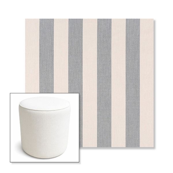 Picture of Leisure Denim | 16" Round x 18" Tall Outdoor Pouf or Ottoman | Sunbrella Fabrics