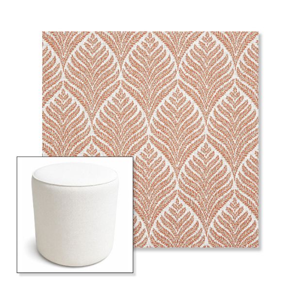 Picture of Linnaeus Clay | 16" Round x 18" Tall Outdoor Pouf or Ottoman | Sunbrella Fabrics