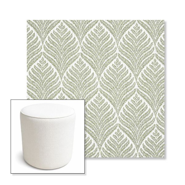 Picture of Linnaeus Spring | 16" Round x 18" Tall Outdoor Pouf or Ottoman | Sunbrella Fabrics