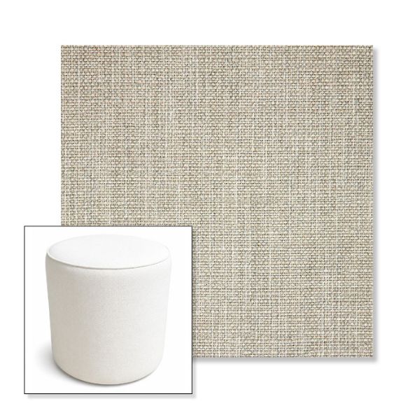 Picture of Linville Oyster | 16" Round x 18" Tall Outdoor Pouf or Ottoman | Sunbrella Fabrics