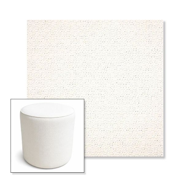 Picture of Litchfield Snow | 16" Round x 18" Tall Outdoor Pouf or Ottoman | Sunbrella Fabrics