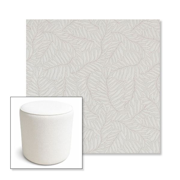 Picture of Lively Parchment | 16" Round x 18" Tall Outdoor Pouf or Ottoman | Sunbrella Fabrics