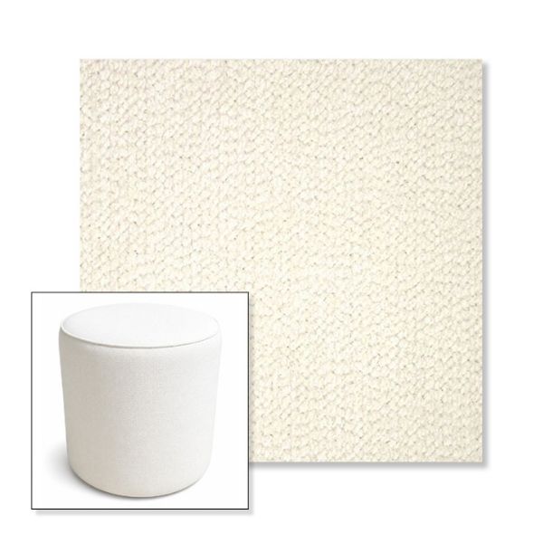 Picture of Margo Snow | 16" Round x 18" Tall Outdoor Pouf or Ottoman | Sunbrella Fabrics