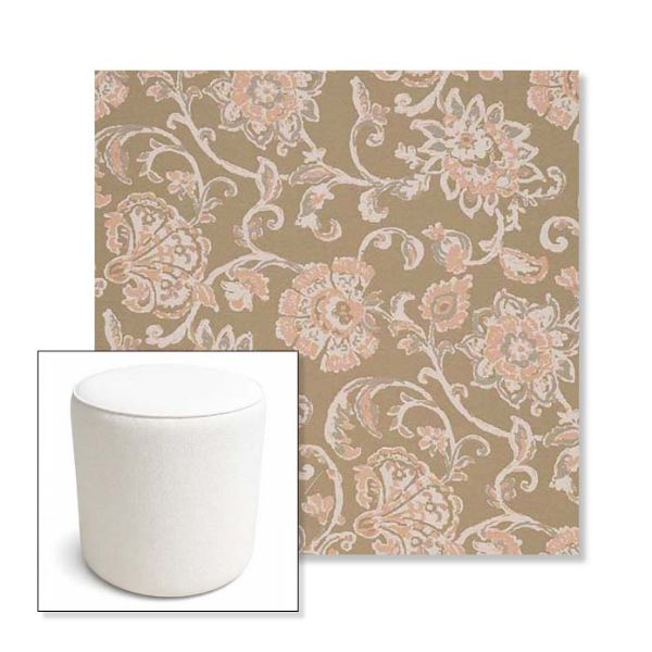 Picture of Martha Floral Spring | 16" Round x 18" Tall Outdoor Pouf or Ottoman | Sunbrella Fabrics
