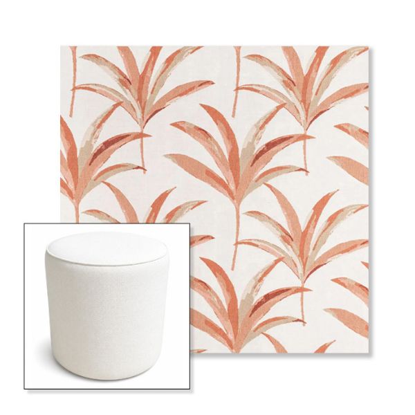 Picture of Martinique Mango | 16" Round x 18" Tall Outdoor Pouf or Ottoman | Sunbrella Fabrics