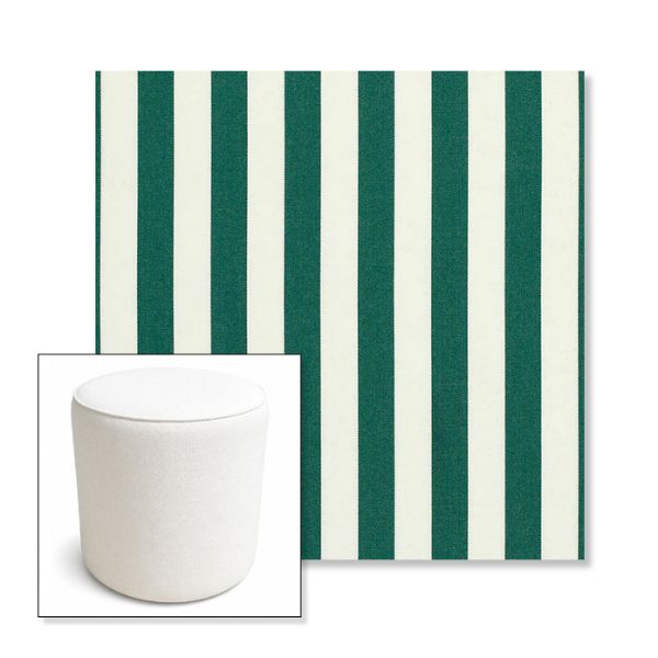 Picture of Mason Forest Green | 16" Round x 18" Tall Outdoor Pouf or Ottoman | Sunbrella Fabrics