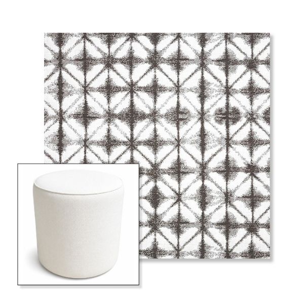 Picture of Midori Stone | 16" Round x 18" Tall Outdoor Pouf or Ottoman | Sunbrella Fabrics