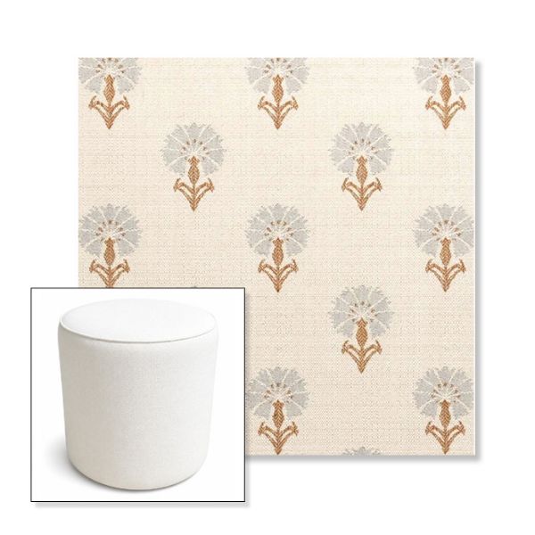 Picture of Mira Chai | 16" Round x 18" Tall Outdoor Pouf or Ottoman | Sunbrella Fabrics