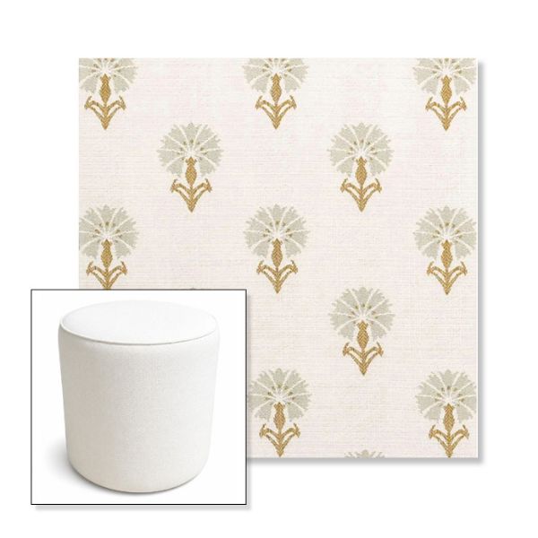 Picture of Mira Seasalt | 16" Round x 18" Tall Outdoor Pouf or Ottoman | Sunbrella Fabrics