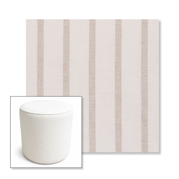 Picture of Mixi Linen | 16" Round x 18" Tall Outdoor Pouf or Ottoman | Sunbrella Fabrics