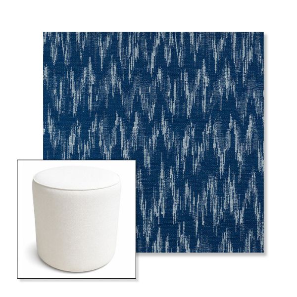 Picture of Mountains Lagoon | 16" Round x 18" Tall Outdoor Pouf or Ottoman | Sunbrella Fabrics