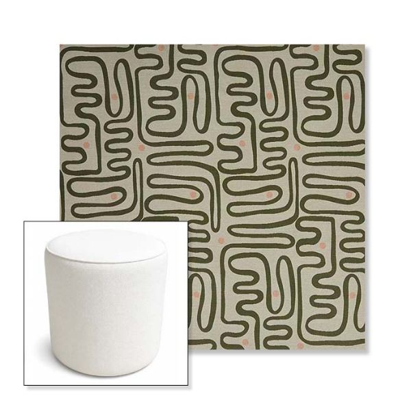 Picture of Nema Sagebrush | 16" Round x 18" Tall Outdoor Pouf or Ottoman | Sunbrella Fabrics