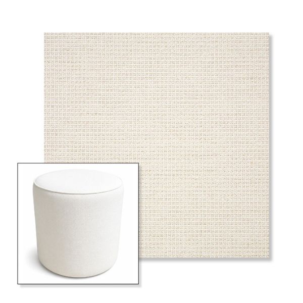 Picture of Nurture White | 16" Round x 18" Tall Outdoor Pouf or Ottoman | Sunbrella Fabrics