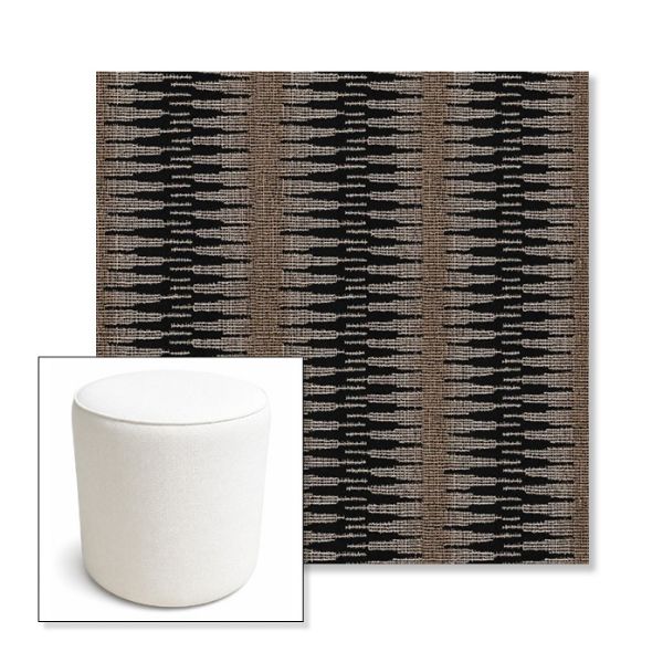 Picture of Ortiz Onyx | 16" Round x 18" Tall Outdoor Pouf or Ottoman | Sunbrella Fabrics