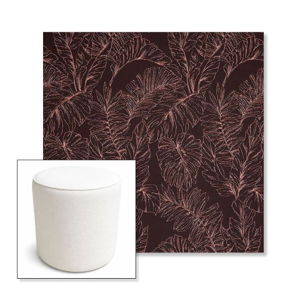 Picture of Palma Sangria | 16" Round x 18" Tall Outdoor Pouf or Ottoman | Sunbrella Fabrics