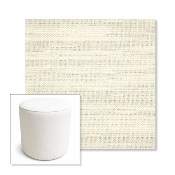 Picture of Piazza Parchment | 16" Round x 18" Tall Outdoor Pouf or Ottoman | Sunbrella Fabrics