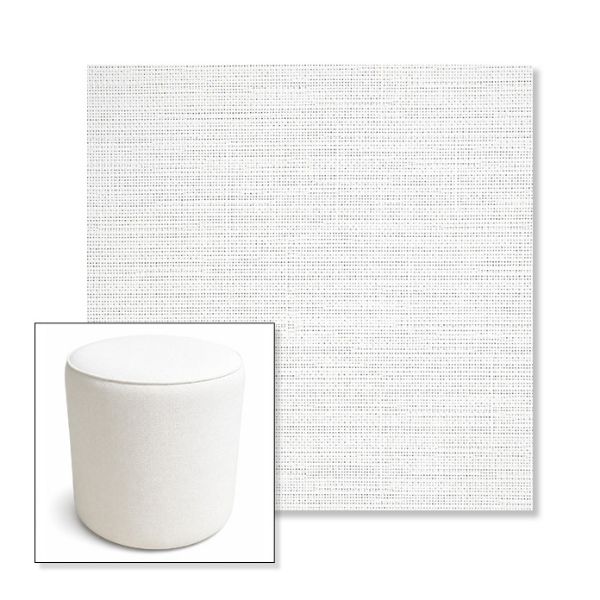 Picture of Piazza White | 16" Round x 18" Tall Outdoor Pouf or Ottoman | Sunbrella Fabrics
