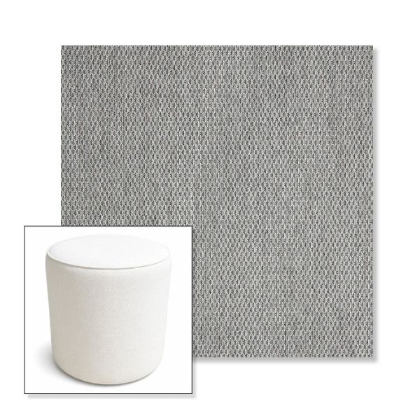Picture of Pique Ash | 16" Round x 18" Tall Outdoor Pouf or Ottoman | Sunbrella Fabrics