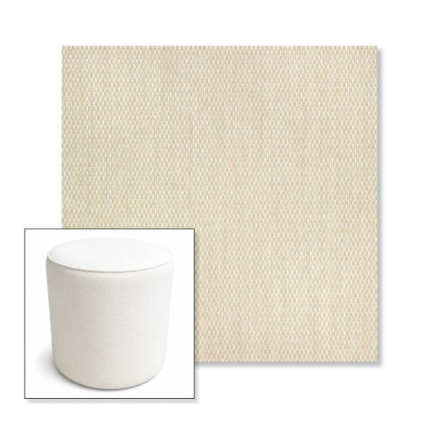 Picture of Pique Flax | 16" Round x 18" Tall Outdoor Pouf or Ottoman | Sunbrella Fabrics