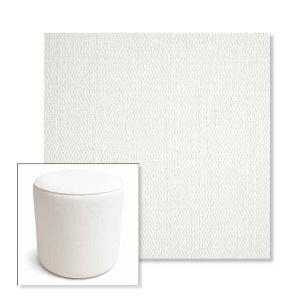 Picture of Pique Salt | 16" Round x 18" Tall Outdoor Pouf or Ottoman | Sunbrella Fabrics