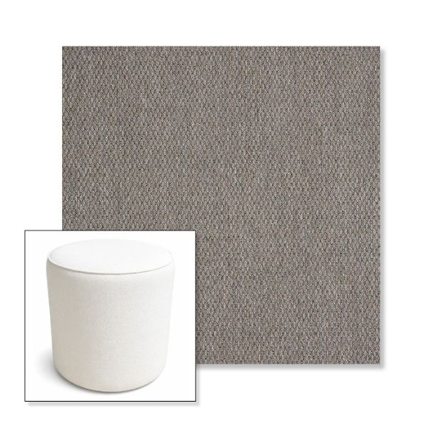 Picture of Pique Shale | 16" Round x 18" Tall Outdoor Pouf or Ottoman | Sunbrella Fabrics