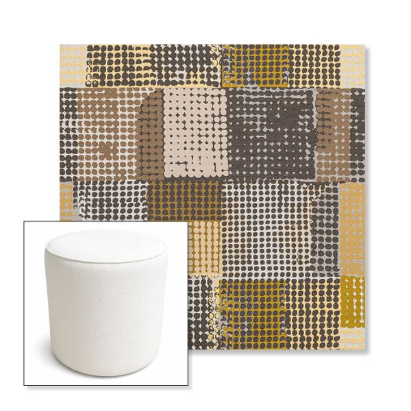 Picture of Pop Corn | 16" Round x 18" Tall Outdoor Pouf or Ottoman | Sunbrella Fabrics