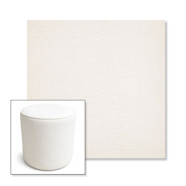 Picture of Posh Snow | 16" Round x 18" Tall Outdoor Pouf or Ottoman | Sunbrella Fabrics