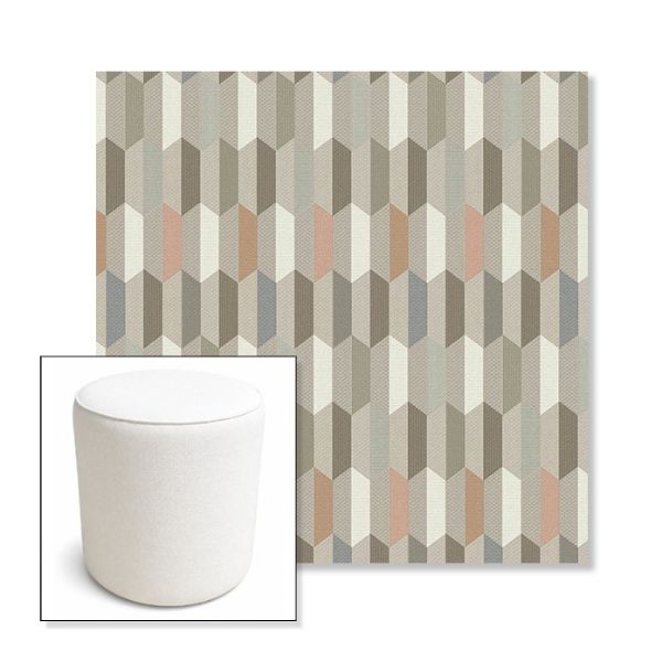 Picture of Precise Fawn | 16" Round x 18" Tall Outdoor Pouf or Ottoman | Sunbrella Fabrics